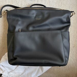 Mina Baie Black Leather Backpack